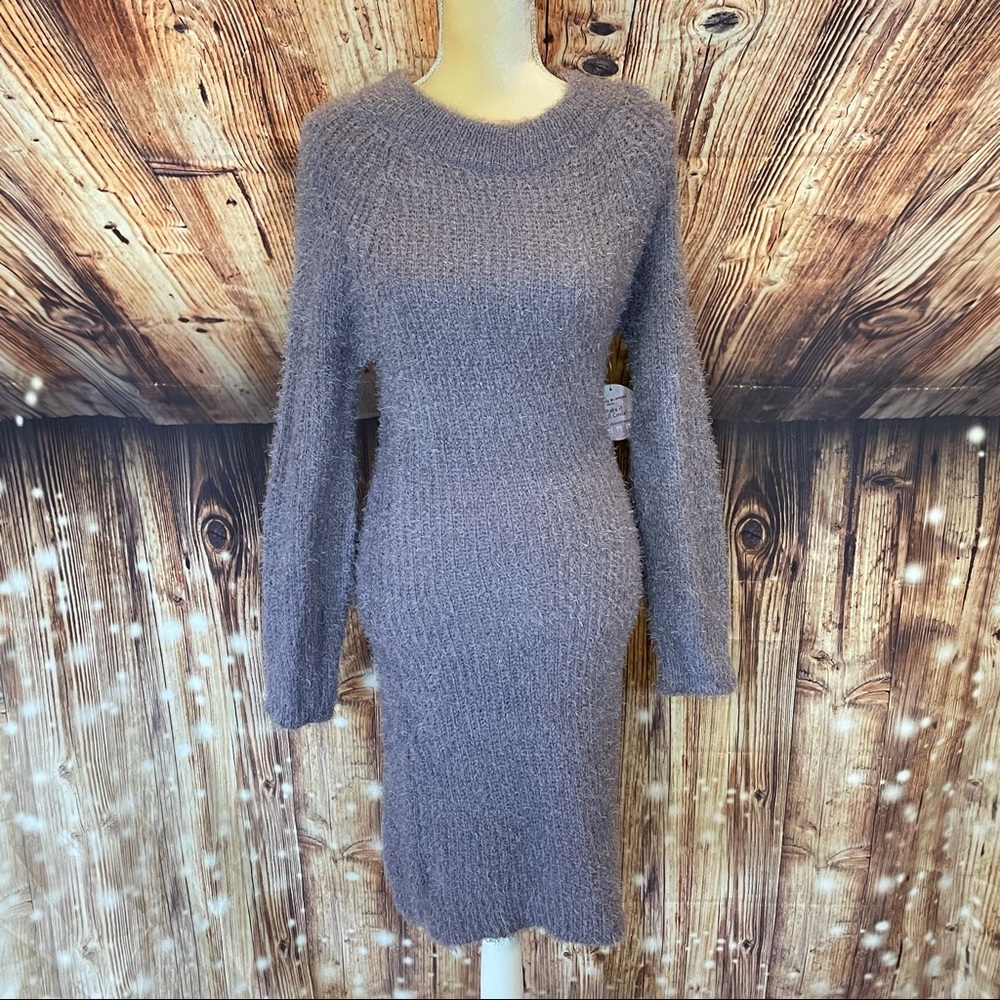 Dusty Purple Junior’s Fuzzy Sweater Dress NWT